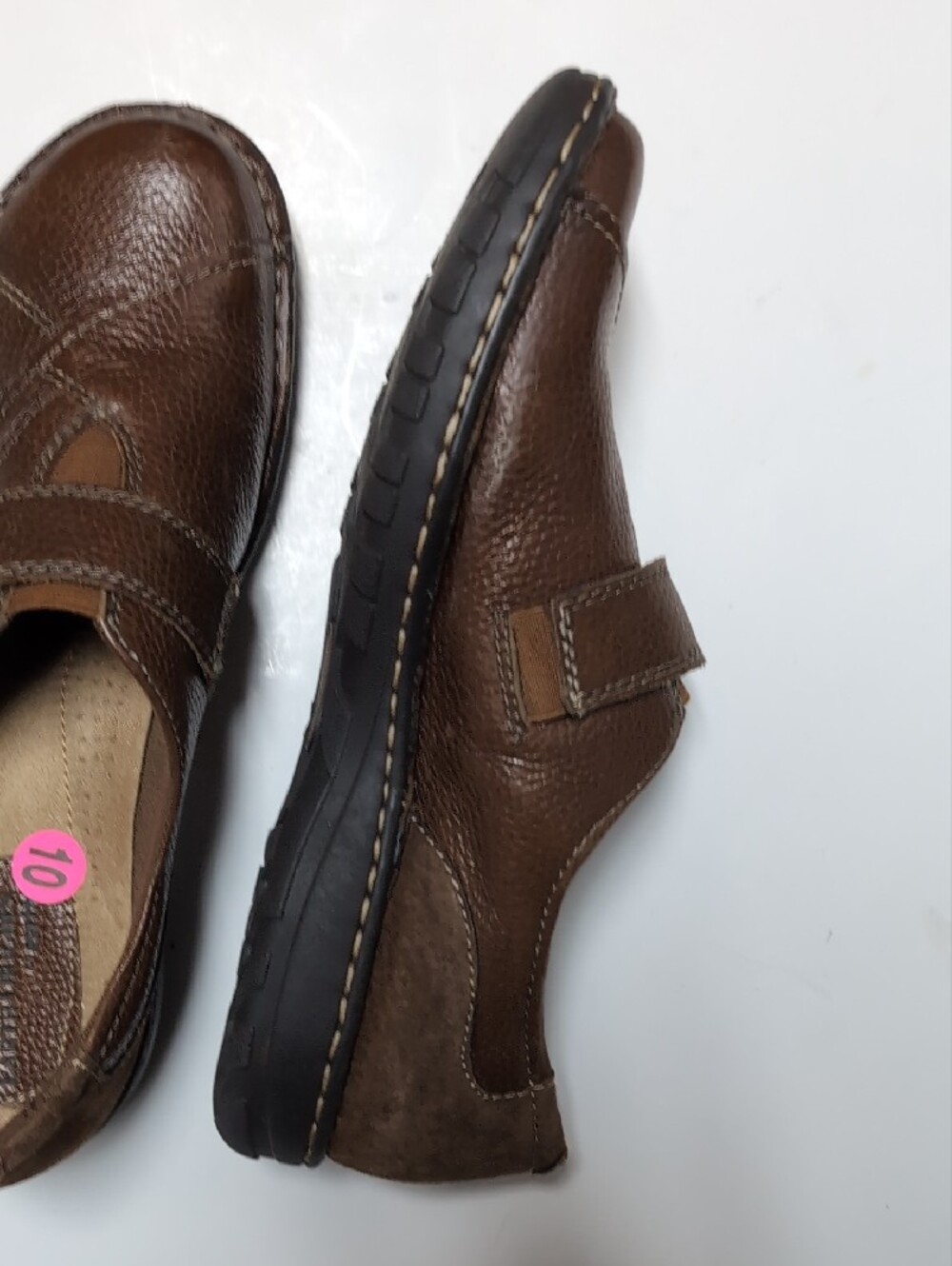 Earth Origins Brown Leather Slip-On Loafers - Picture 4 of 6